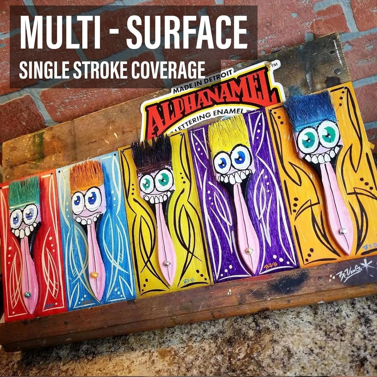 Alphanamel - McKeag's Black - Enamel Paint for Sign Painting, Lettering, Pinstriping, 48 Colors, Multiple Sizes, 5 oz