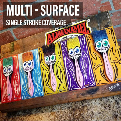 Alphanamel - McKeag's Black - Enamel Paint for Sign Painting, Lettering, Pinstriping, 48 Colors, Multiple Sizes, 5 oz