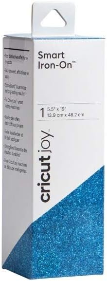 Cricut Smart Iron On (5.5in x 19in, Glitter Fluorescent Pink) for Joy machine - matless cutting for shapes up to 4ft, & repeated cuts up to 20ft