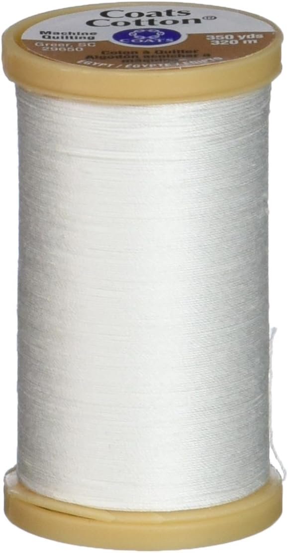 Coats Thread & Zippers Machine Quilting Cotton Thread, 350-Yard, White