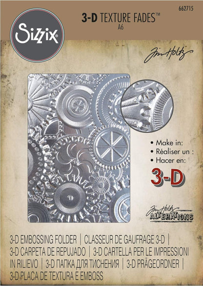 Sizzix 3-D Texture Fades Embossing Folder, Gray