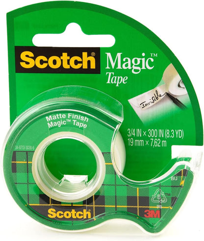Scotch 3M Magic Tape with Dispenser, 3/4" x 300"