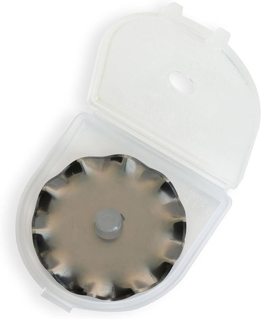 OLFA 45mm Rotary Cutter Wave Blade, 1 Blade (WAB45-1) - Stainless Steel Circular Decorative Edge Blade for Crafts, Sewing, Quilting, Scrapbooking, Fits Most 45mm Rotary Cutters
