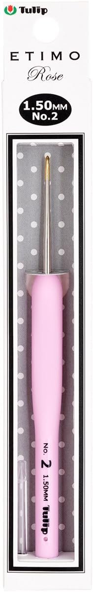 Tulip Needle Company TEL-02E Etimo Rose Steel Crochet Hook-Size 2/1.5mm