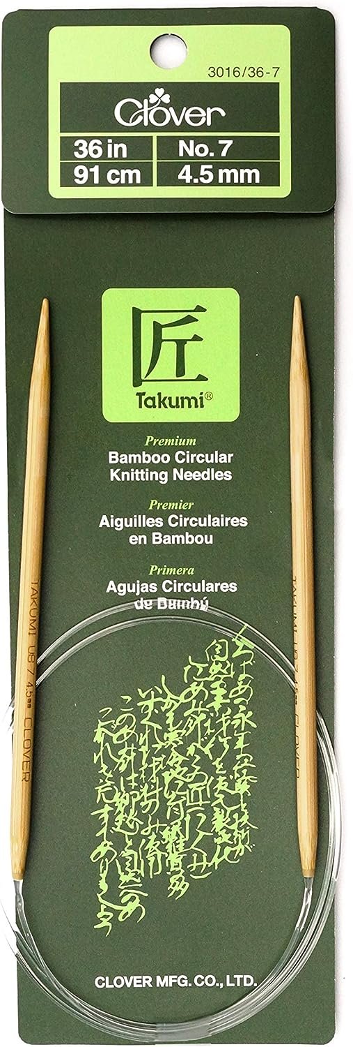 Clover Takumi Bamboo Circular 36-Inch Knitting Needles, Size 7 (3016/36-07)