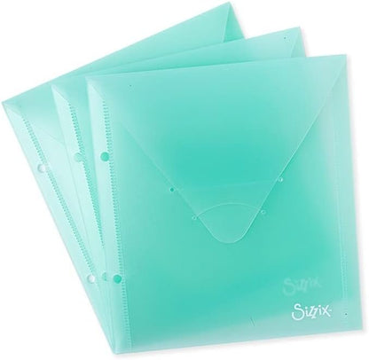 Sizzix STO Insert, Sm, 3Pk Die Storage Envelopes Mint Julep, 3 Count (Pack of 1), Multicolor