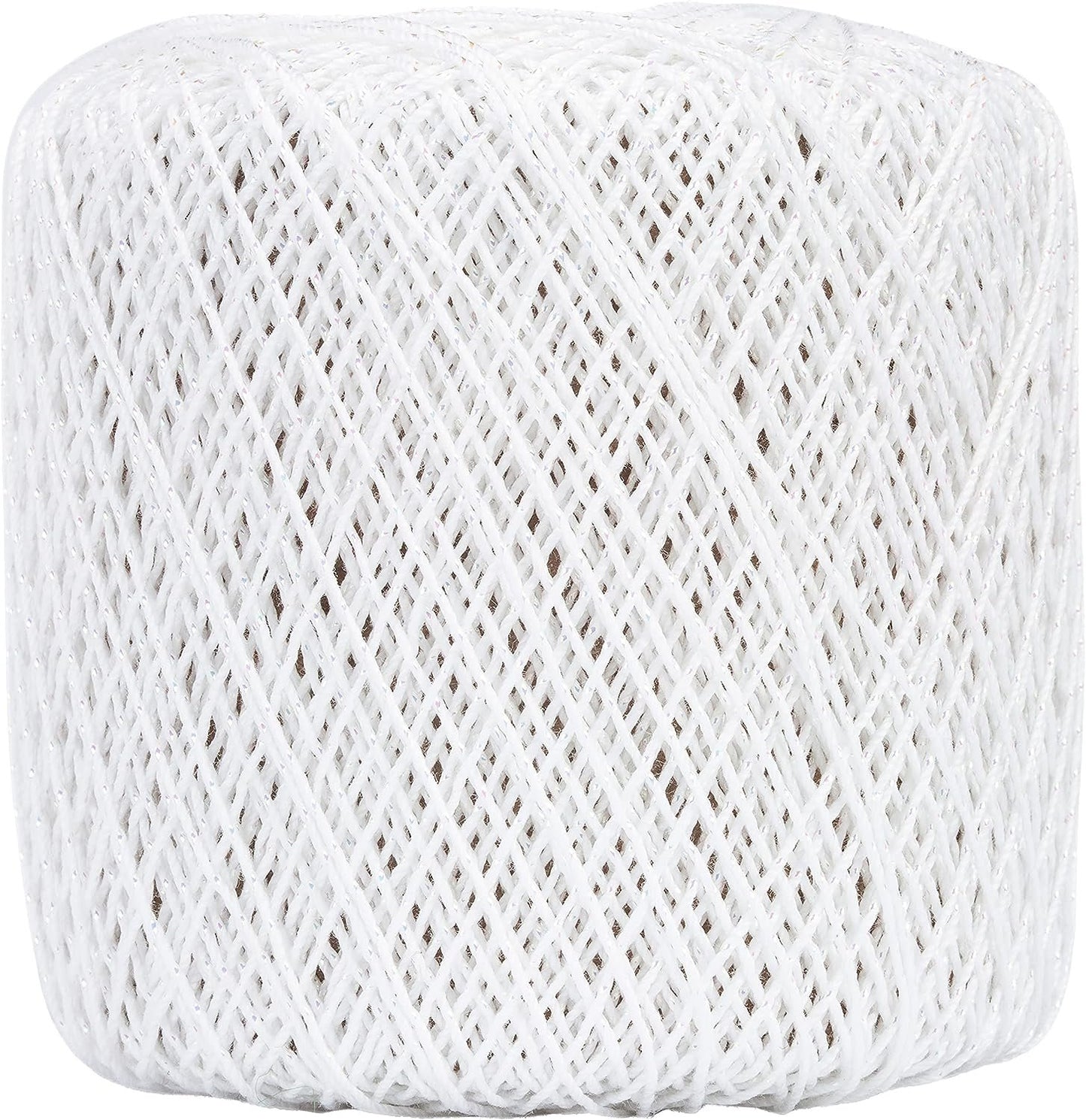Coats Crochet Aunt Lydia's Crochet, Cotton Metallic Size 10, White/Pearl