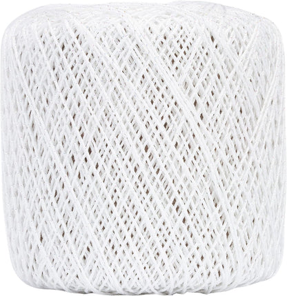 Coats Crochet Aunt Lydia's Crochet, Cotton Metallic Size 10, White/Pearl