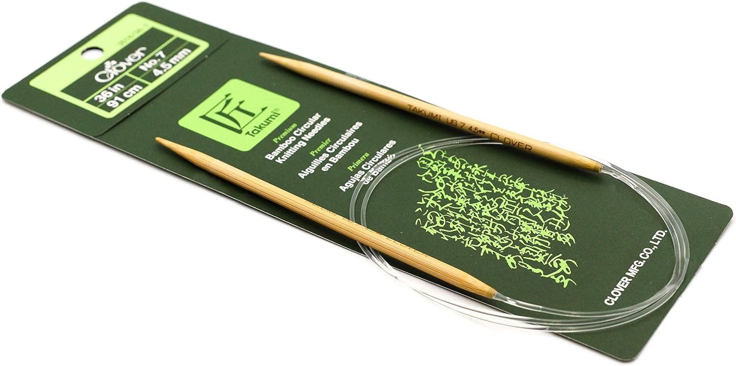 Clover Takumi Bamboo Circular 36-Inch Knitting Needles, Size 7 (3016/36-07)