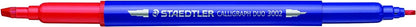 STAEDTLER double ended calligraphy markers, calligraph duo, for narrow and broad lettering designs, pigmented ink, 12 assorted colors, 3002TB12LU