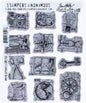 Stampers Anonymous Tim Holtz Cling Rubber Stamp Set, 7 by 8.5-Inch, Mini Blueprints No.3