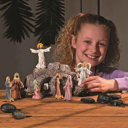 Fun Express Jesus Resurrection Set for Easter (8 Hand Painted Pieces) Home Decor and Christian Figurines