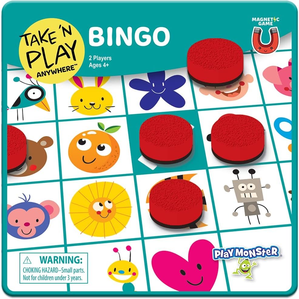 PlayMonster Take 'N Play Anywhere — Checkers — Magnetic Travel Game — Fun on The Go! — for Ages 4+