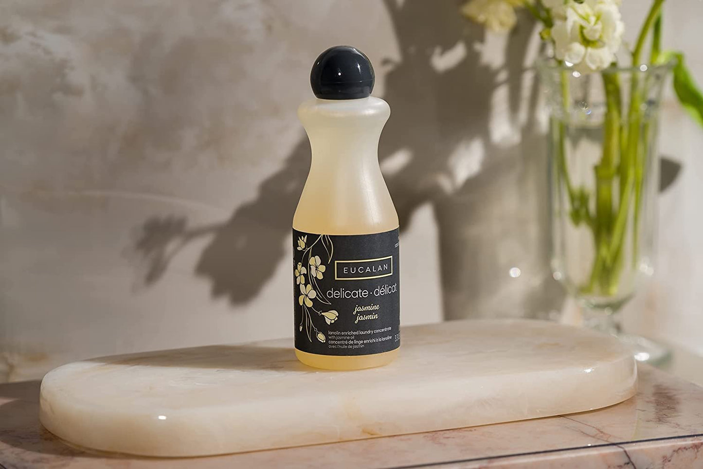 Eucalan Delicate Wash Jasmine Concentrate - Eucalan No Rinse Delicate Wash Detergent - Delicate Laundry Wash for Fine Fabrics, & Lilazoo Laundry Brush - Delicates Soaps Fabric Wash - Jasmine Scented