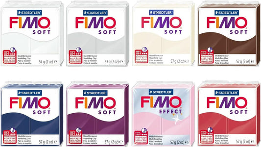 FIMO Soft & Effect Polymer Oven Modelling Clay - 57g - Set of 8 - The Strawberry Cheesecake Collection