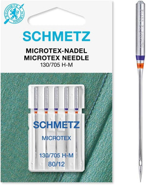 25 Schmetz Microtex Sharp Sewing Machine Needles 130/705 H-M Size 80/12
