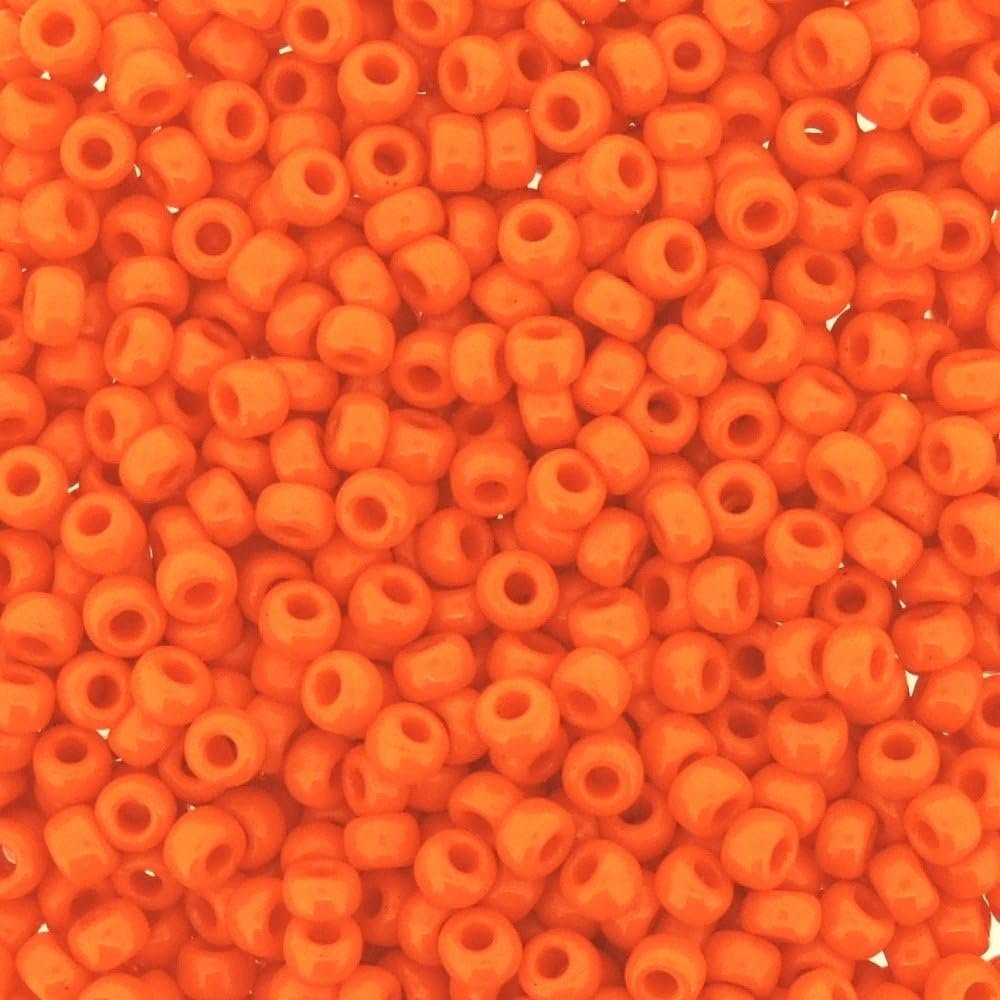 Round Seed Beads Size 8/0 22g Opaque Orange