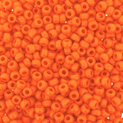 Round Seed Beads Size 8/0 22g Opaque Orange