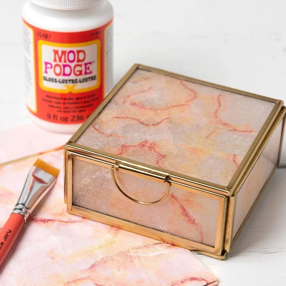 Complete Decoupage Kit - Two 16oz Bottles of Mod Podge Waterbase Sealer/Glue/Finish (Matte Finish + Gloss Finish) with 4-pk Foam Brush Set