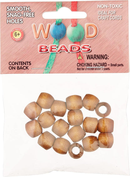 Pepperell PWB1311-02 Barrel Wood Beads, 13mm by 11mm, Maple, 18-Pack