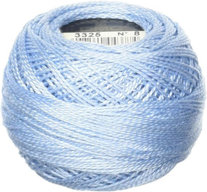 DMC 116 8-3325 Pearl Cotton Thread Balls, Light Baby Blue, Size 8