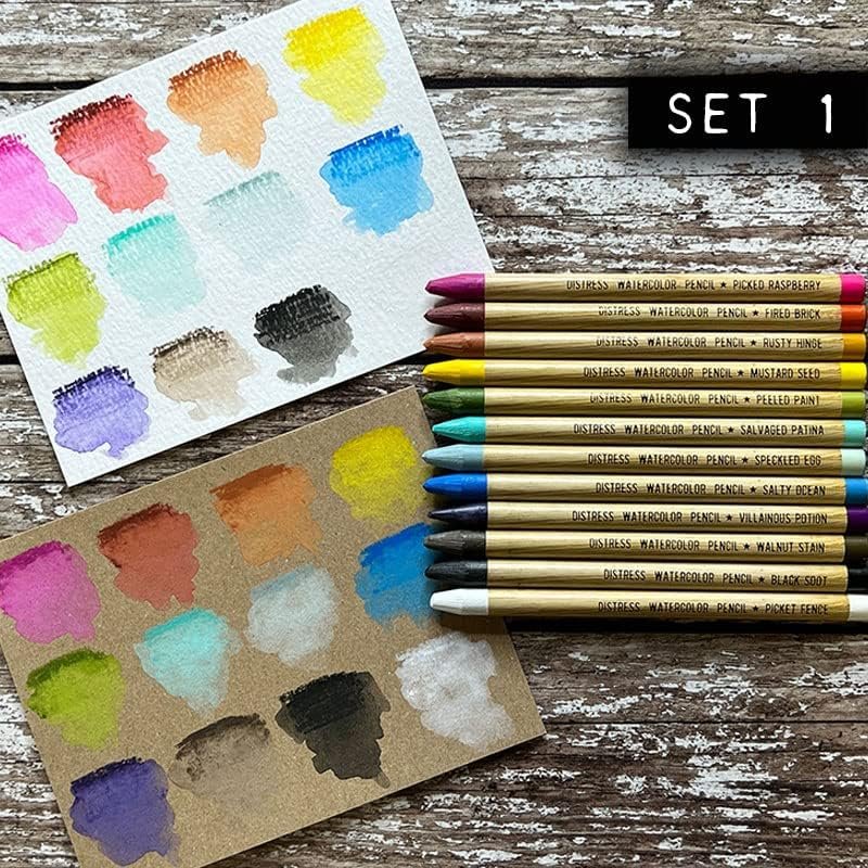 Tim Holtz Distress Watercolor Pencils Set 1, 2 and 3-36 Woodless Watercolor Pencils