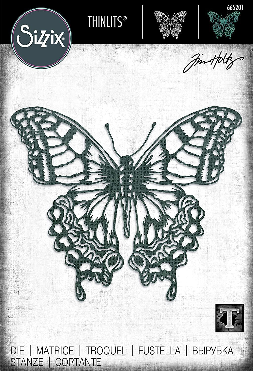Sizzix Thinlits Die 665201 Perspective Butterfly by Tim Holtz, Multicolor
