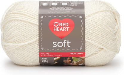 Red Heart Soft Off White Yarn - 3 Pack of 141g/5oz - Acrylic - 4 Medium (Worsted) - 256 Yards - Knitting/Crochet