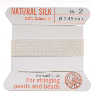 Griffin BCSWH02G Beading Silk Cord, Size 2, White