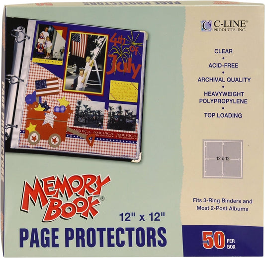 C-Line Memory Book Panoramic Fold-Out Scrapbook Page Protectors