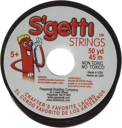 Pepperell S'getti String Plastic Craft Lace, 50-Yard Spool, Red