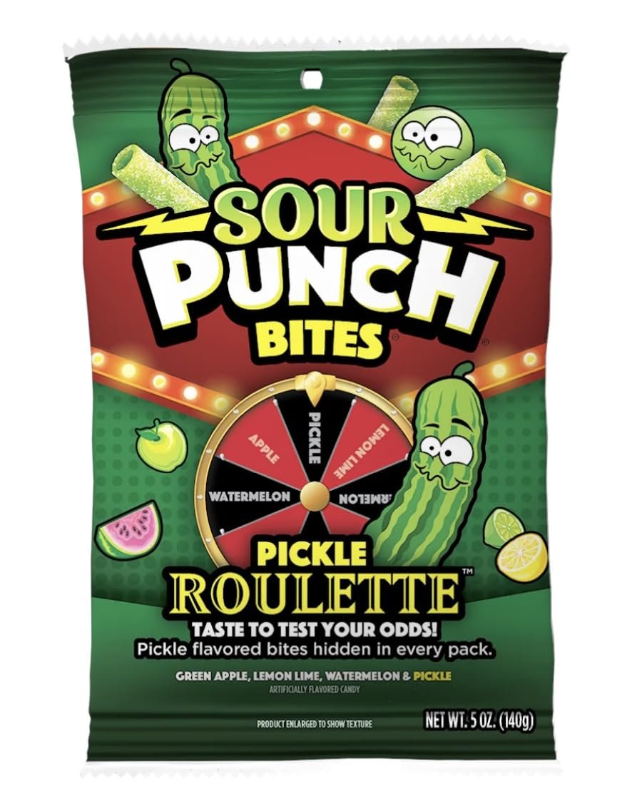 Sour Punch Bites Pickle Roulette, 5 Oz Bag