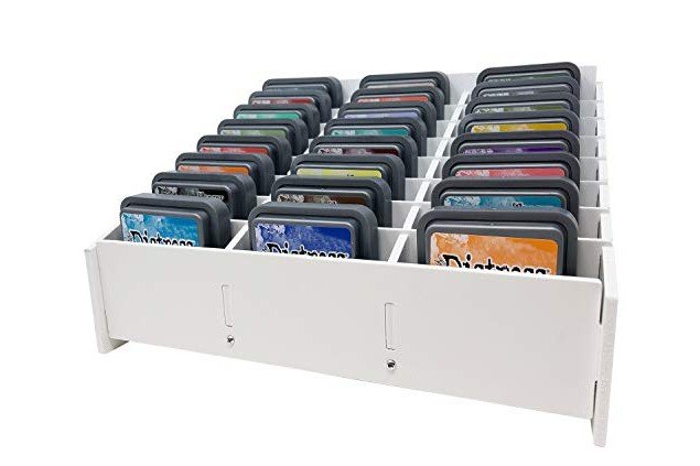 Ink Pad Storage Holder and Stamp Pad Storage for Distress Oxide Ink and Others Sits Horizontal or Vertical - Stores 24 Ink Pads Craft Storage Organizer