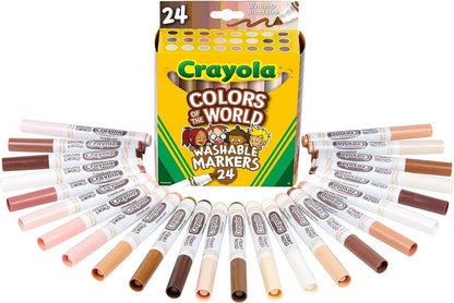 Crayola Colors of The World Skin Tone Markers, Classroom Supplies, Gift for Kids, 24 Count (Styles Vary)