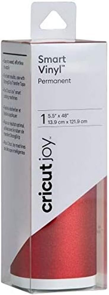 Cricut Joy Smart Vinyl - Permanent Shimmer - 5.5" x 48", Adhesive Decal Sheet - Black