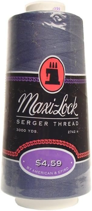 American & Efird Maxi-Lock Cone, 3000-Yard, Miniature Blue Thread, 9000 Foot, 4.75 x 2.25 x 2.25