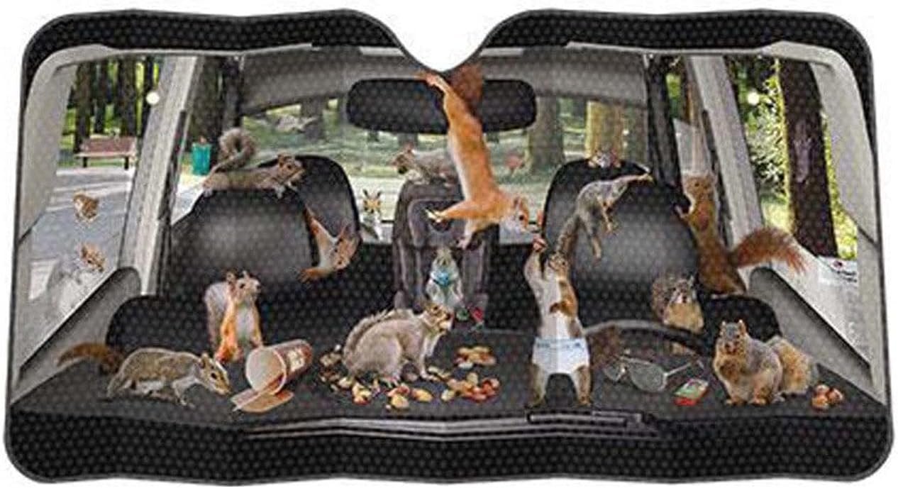 Mcphee Archie Accoutrements Auto Sunshade, Car Full of Squirrels,One Size