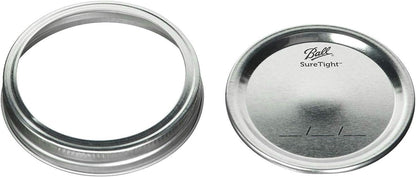 Ball Jar with Lid and Band - Pick Your Size and Color (Clear, Wide Mouth Pint - 16 oz.) Pack Of 2