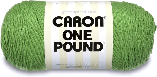 Caron One Pound Solids Yarn, 16oz, Gauge 4 Medium, 100% Acrylic - Grass Green- For Crochet, Knitting & Crafting ( 1 Piece )