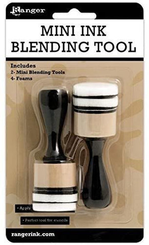 Ink Blending Bundle, 2 Ranger Mini Ink Blending Tools, 20pc Blending Foam Replacements and 10 Pixiss Precision Ink Blending Tools