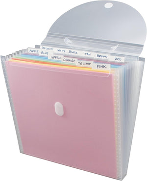 Advantus Expandable Paper Organizer, Accordion File Organizer, Important Document Holder, Clear with 12 Pockets, White, 12x12 Inches