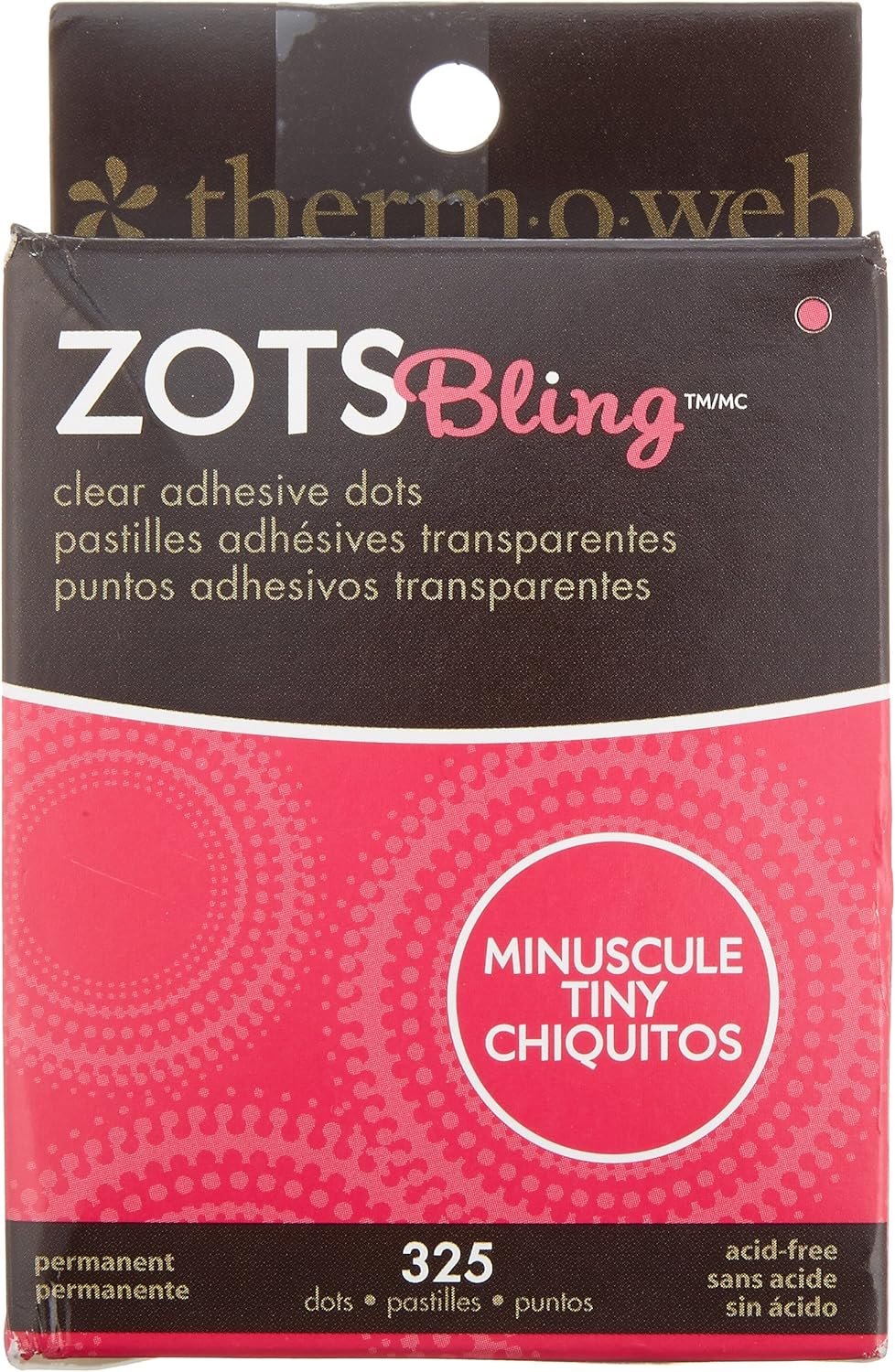 Thermoweb Zots Clear Adhesive Dots, Bling Tiny 1/8" 325/Pkg