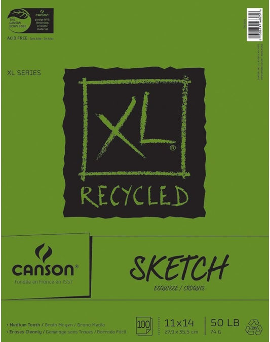 Canson XL Recycled Sketch Paper Pad 11"X14", 100 Sheets