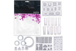 Pixiss Resin Molds for Jewelry Earring Making Kit Earring Epoxy Molds for Resin Jewelry, Pendants, Resin Crafts, DIY Earring