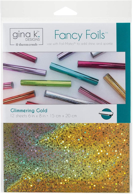 Gina K. Designs for Therm O Web Fancy Foils, Glimmering Gold, 6" x 8" Sheets