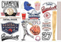 Prima Marketing Re-Design Decor Transfers 6"X12" 3/Sheets-Baseball -RE656706