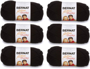 Bernat Softee Chunky Yarn (6-Pack) Black 161128-28040