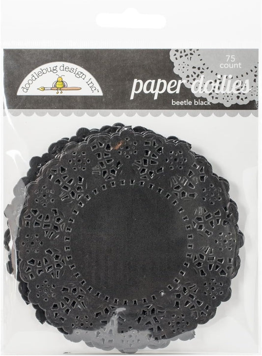 Doodlebug Doilies, 4.5-Inch, Beetle Black, 75-Pack (DD-4462)