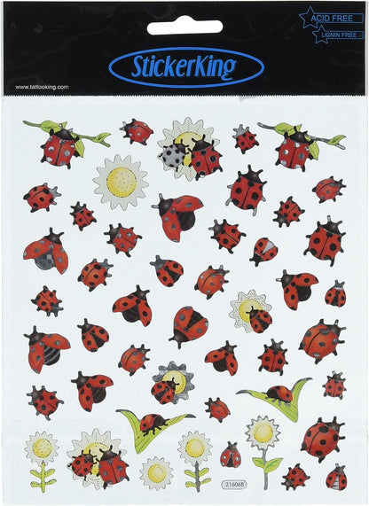 Tattoo King SK129MC-4175 Multicolored Sticker, Ladybugs and Sunflowers
