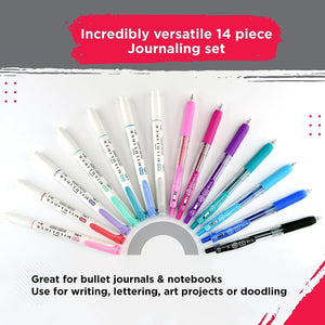 Zebra Pen Journaling Set, IncludesMildliner Highlighters and Sarasa Clip Retractable Gel Ink Pens